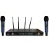 Bộ micro không dây MK-3500 True Voice gồm 1 bộ thu + 2 bộ phát cầm tay + 2 màn hình LCD blue black light hiển thị các thông số và tính năng 