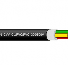 Cáp điện lực 3 ruột đồng cách điện PVC, vỏ PVC CVV 3 X 1.5 Lion